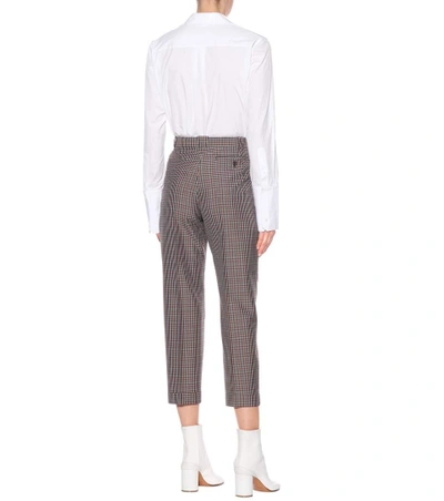 Shop Maison Margiela Wool-blend Cropped Trousers In Brown