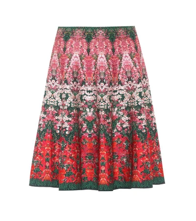 Shop Alexander Mcqueen Silk-blend Jacquard Skirt In Multicoloured