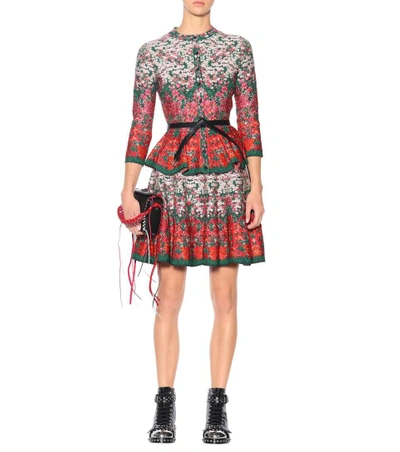 Shop Alexander Mcqueen Silk-blend Jacquard Skirt In Multicoloured