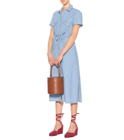 Shop 7 For All Mankind Chambray Dress In Blue