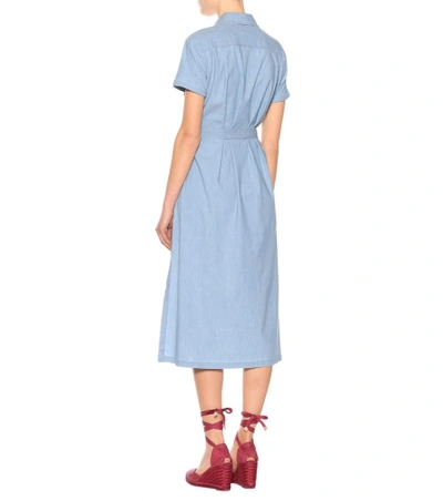 Shop 7 For All Mankind Chambray Dress In Blue