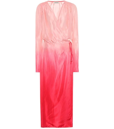 Shop Attico Silk Organza Wrap Dress In Pink