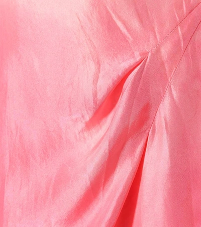 Shop Attico Silk Organza Wrap Dress In Pink