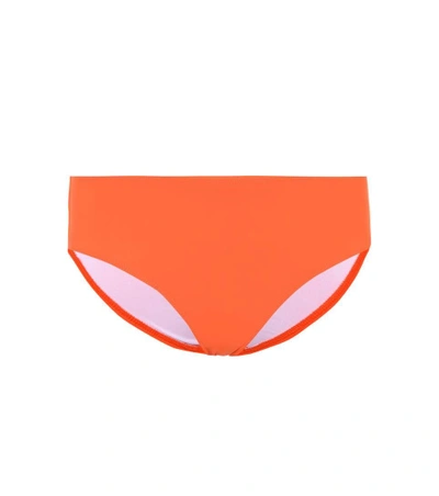 Shop Diane Von Furstenberg Cheeky Mid Rise Bikini Bottoms In Orange