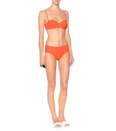 Shop Diane Von Furstenberg Cheeky Mid Rise Bikini Bottoms In Orange