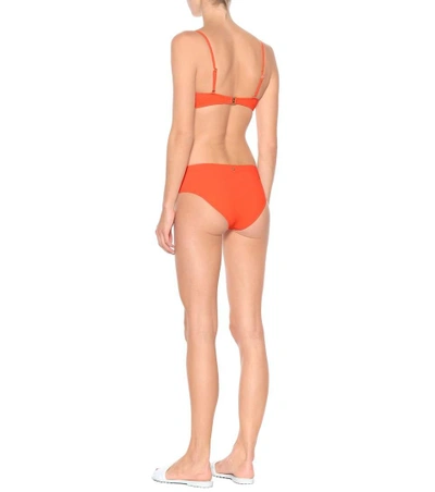 Shop Diane Von Furstenberg Cheeky Mid Rise Bikini Bottoms In Orange