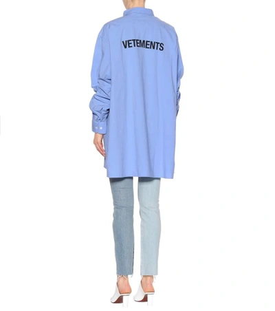 Shop Vetements Cotton And Linen Shirt In Blue