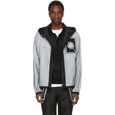 Shop Moncler Grey Reflex Gauss Hooded Jacket