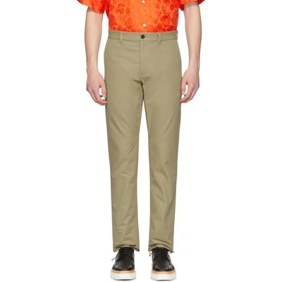 Shop Msgm Khaki Trousers In 26.khaki