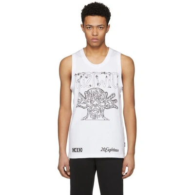 Shop Ktz White Arm Vision Tank Top In White Black