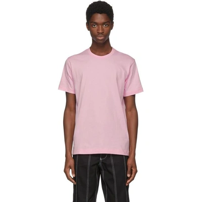 Shop Comme Des Garçons Shirt Pink Jersey Logo T-shirt