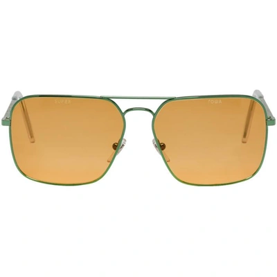 Shop Gosha Rubchinskiy Green And Orange Super Edition Iggy Sunglasses In Iggy Ornage