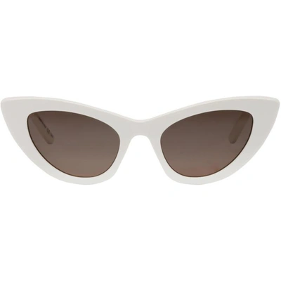 Yves Saint Laurent - New Wave SL 213 Lily Sunglasses with Triangular Frame  - White - Saint Laurent Eyewear - Avvenice