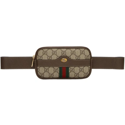 Shop Gucci Brown Mini Gg Supreme Default Belt Bag