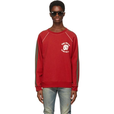 Shop Gucci Red Spiritismo Raglan Sweatshirt In 6589
