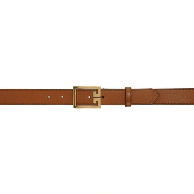 Shop Givenchy Brown 2g Buckle Belt