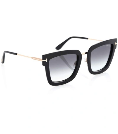 Shop Tom Ford Lara Square Sunglasses In Black