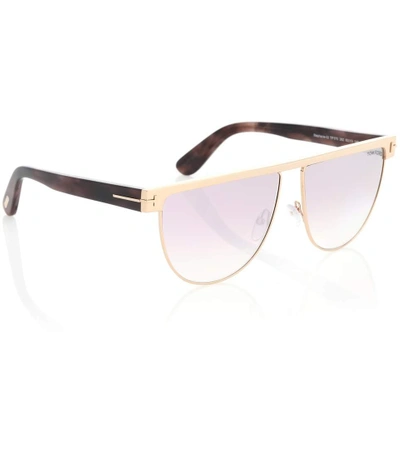 Shop Tom Ford Stephanie Aviator Sunglasses In Pink