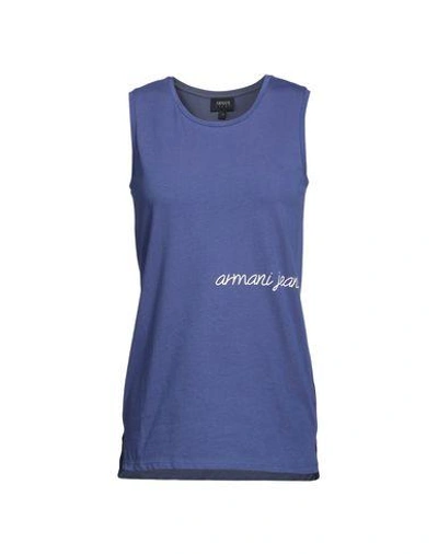 Shop Armani Jeans T-shirts In Blue