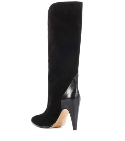 Shop Givenchy Suede Knee-high Boots In Black