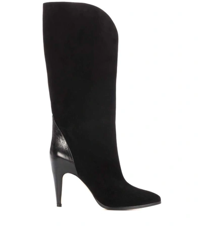 Shop Givenchy Suede Knee-high Boots In Black