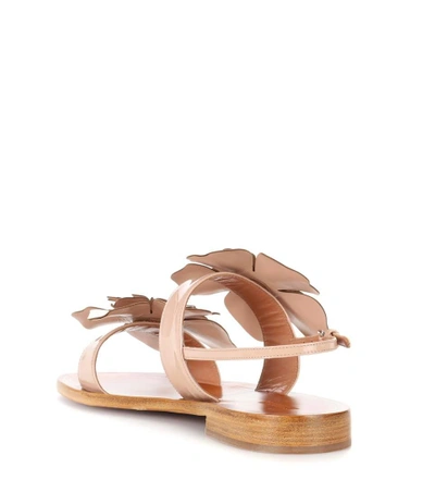 Shop Miu Miu Patent Leather Sandals In Pink