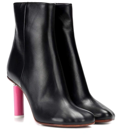 Shop Vetements Lighter-heel Leather Ankle Boots In Black