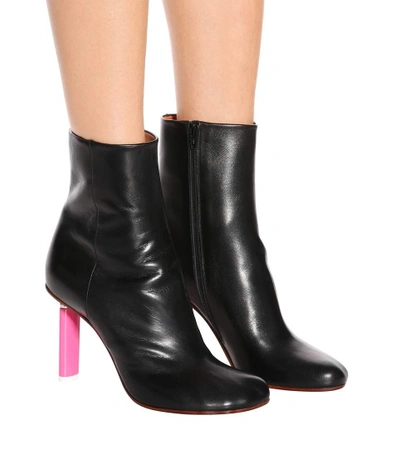 Shop Vetements Lighter-heel Leather Ankle Boots In Black
