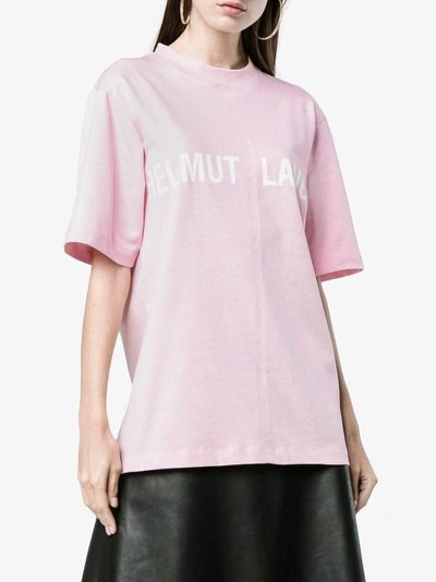 Shop Helmut Lang Pink Shayne Oliver Campaign Print T Shirt In Pink&purple