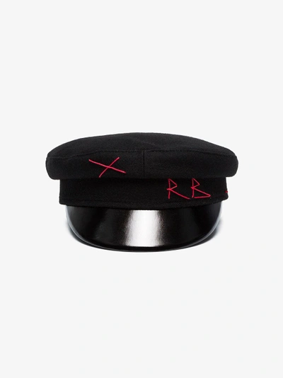 Shop Ruslan Baginskiy Black Wool Baker Boy Hat