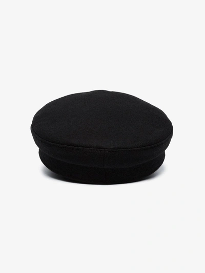 Shop Ruslan Baginskiy Black Wool Baker Boy Hat