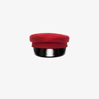 Shop Ruslan Baginskiy Red Wool Baker Boy Cap