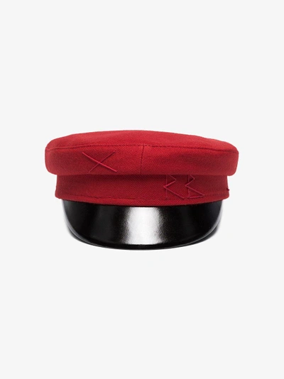 Shop Ruslan Baginskiy Red Wool Baker Boy Cap