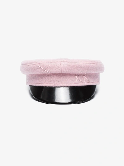 Shop Ruslan Baginskiy Pink Wool Baker Boy Cap In Pink/purple