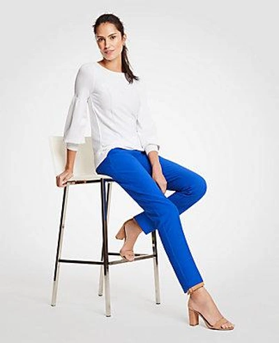 Shop Ann Taylor The Petite Ankle Pant In Dense Twill In True Cobalt