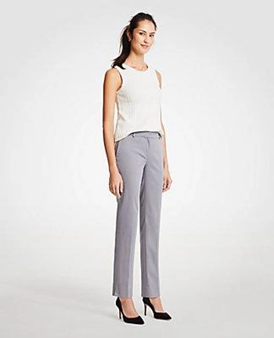 Shop Ann Taylor The Ankle Pant In Cotton Sateen In Dove Gray