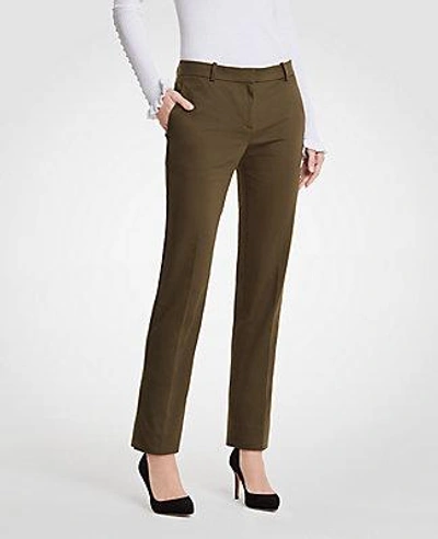 Shop Ann Taylor The Ankle Pant In Cotton Sateen - Curvy Fit In Tuscan Olive