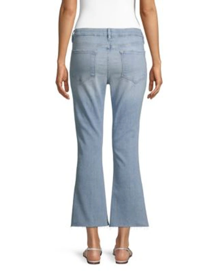 Shop Frame Le Cropped Mini Bootcut Jeans In Firefly