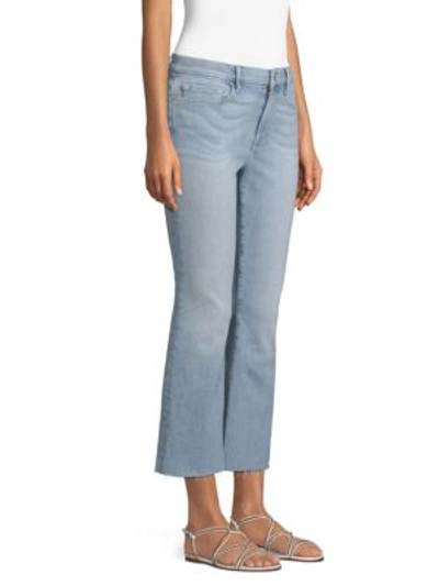 Shop Frame Le Cropped Mini Bootcut Jeans In Firefly