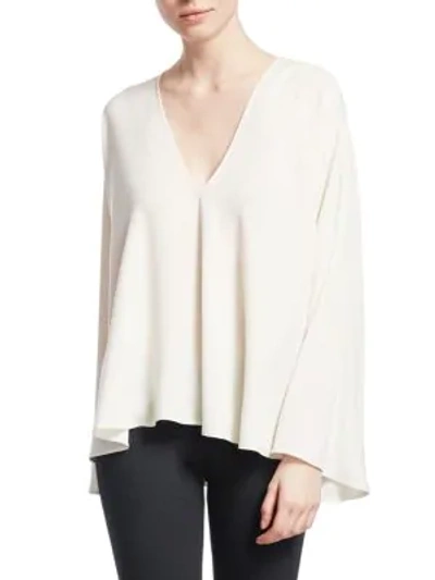 Shop Elizabeth And James Ellis V-neck Long Sleeve Top In Alabaster