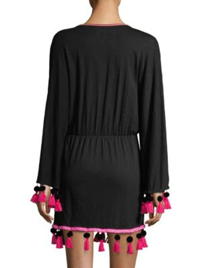 Shop Pitusa Cotton Mykonos Dress In Black