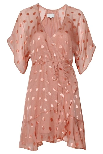 Shop Mason Kimono Wrap Mini Dress Desert Rose In Desert, Rose, Pink