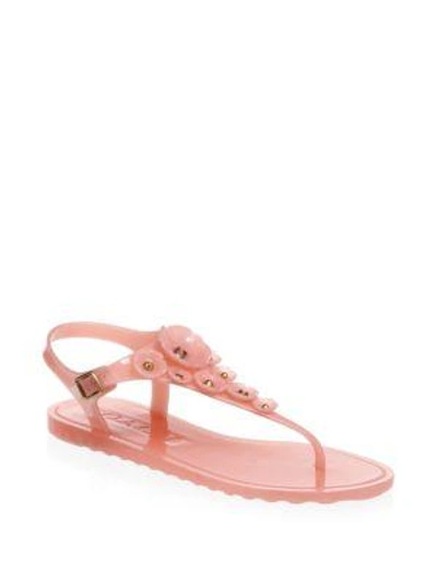 Shop Coach Tea Rose Jelly Sandals In Pink