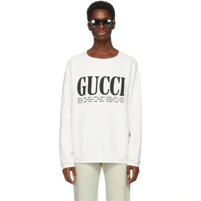 Shop Gucci White Cities Sweatshirt In 9247 White