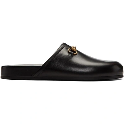 Shop Gucci Black New River Clog Loafers In 1000 Black