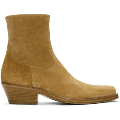 Calvin Klein 205w39nyc Tan Suede Western Tod Boots In Caramel | ModeSens