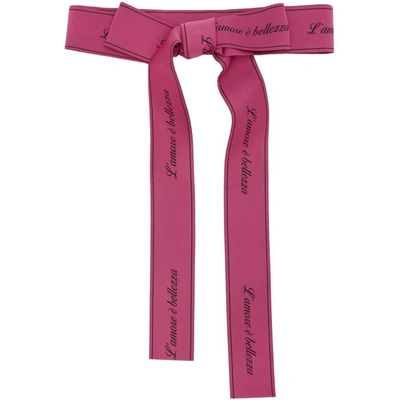 Shop Dolce & Gabbana Pink Ribbon 'l'amore E Bellezza' Belt