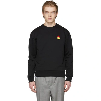 Shop Ami Alexandre Mattiussi Black Smiley Edition Sweatshirt In Nior