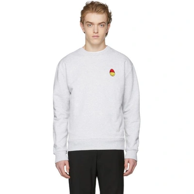 Shop Ami Alexandre Mattiussi Grey Smiley Edition Sweatshirt In Gris Chine