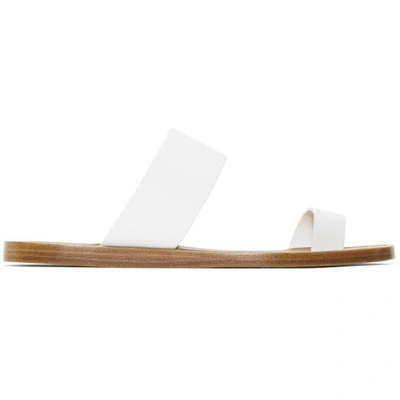 Shop Common Projects Woman By  White Leather Minimalist Sandals In 0506 White
